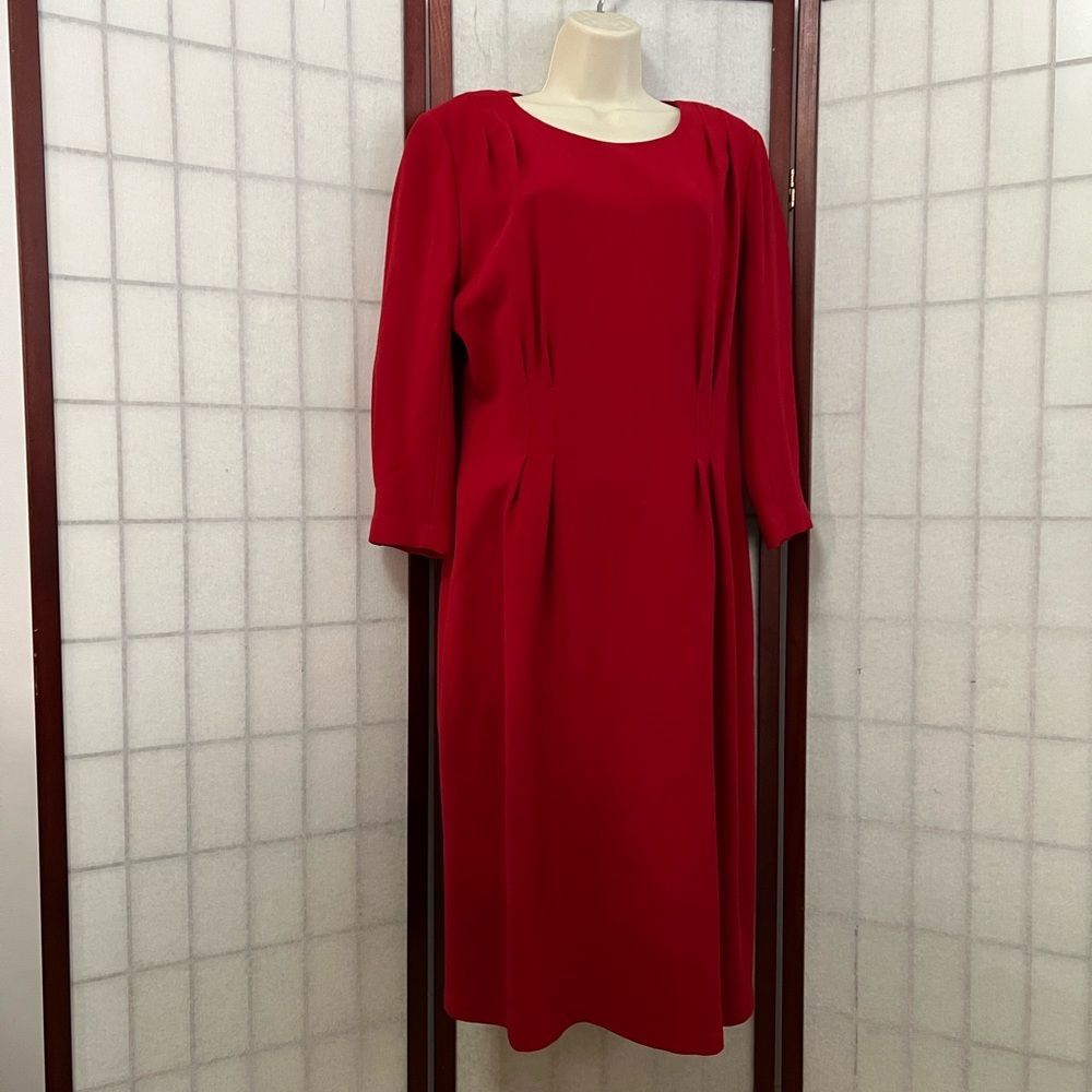 LAFAYETTE 148 RED EXPOSED ZIPPER DRESS SIZE 12